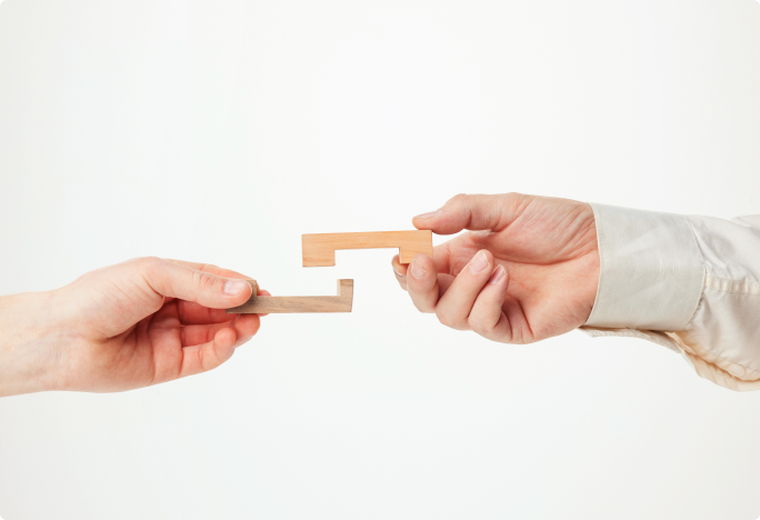 toy wooden puzzle in hands